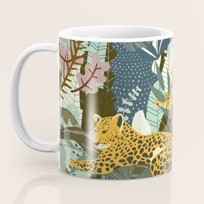 Leopard jungle print Coffee Mug Gallery Image 3