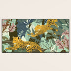 Leopard jungle print Desk Mat Gallery Image 3