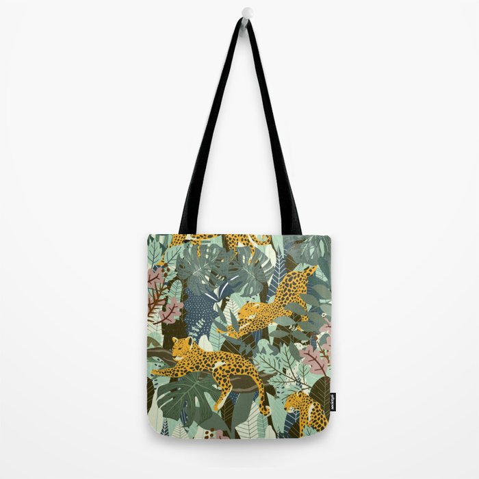 Leopard jungle print Tote Bag Gallery Image 2