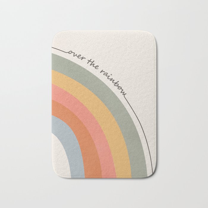 Retro Boho Rainbow with Quote Bath Mat Gallery Image 1