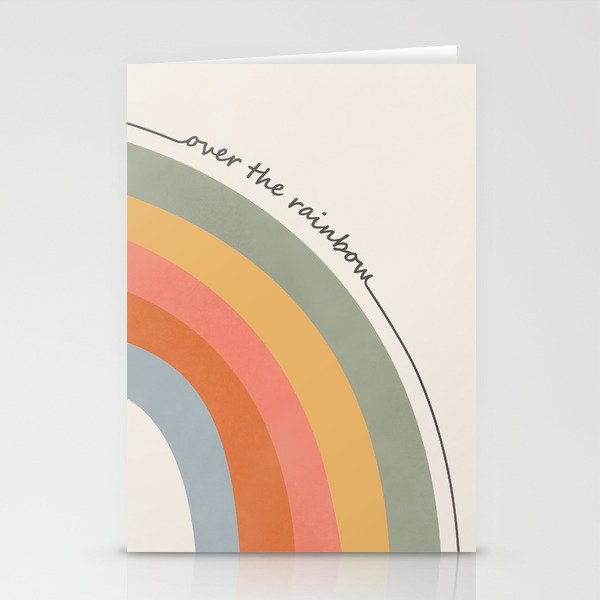 Retro Boho Rainbow with Quote Stationery Card Gallery Image 2
