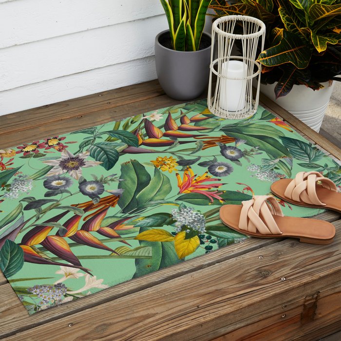 Tropical Flora Outdoor Rug Gallery Image 2