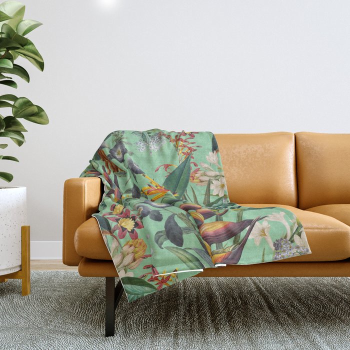 Tropical Flora Throw Blanket Gallery Image 1