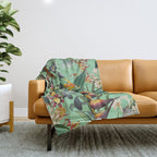 Tropical Flora Throw Blanket Gallery Image 1