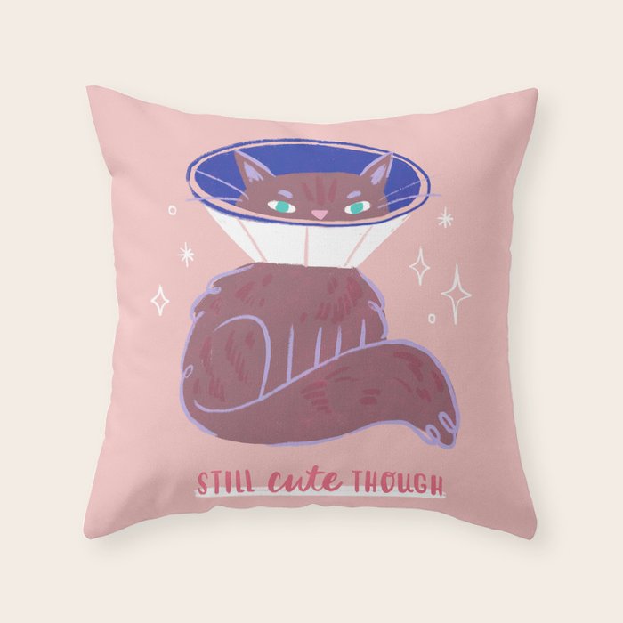 Still Cute Though - Cute Cat Throw Pillow Gallery Image 6