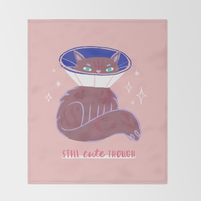 Still Cute Though - Cute Cat Throw Blanket Gallery Image 2