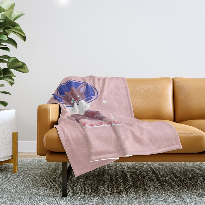 Still Cute Though - Cute Cat Throw Blanket Gallery Image 1