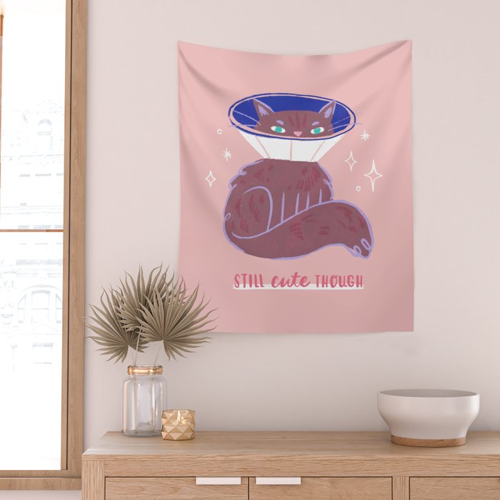 Still Cute Though - Cute Cat Wall Tapestry Gallery Image 2