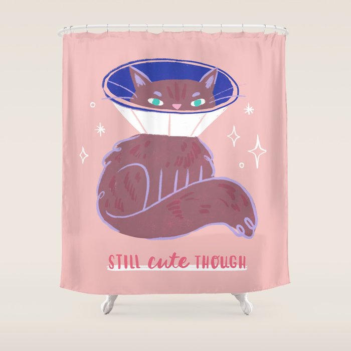 Still Cute Though - Cute Cat Shower Curtain Gallery Image 1