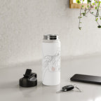 Minimal Line Art Woman with Magnolia Water Bottle Gallery Image 4