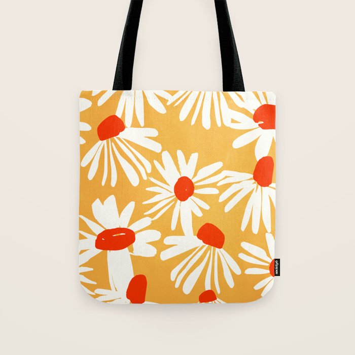 Summer Daisy: Tangerine Edition Tote Bag Gallery Image 1
