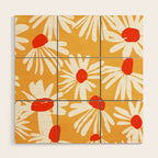 Summer Daisy: Tangerine Edition Wood Wall Art Gallery Image 1
