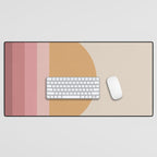 Minimal Retro Sunset Sunrise - Neutral Pink Desk Mat Gallery Image 1