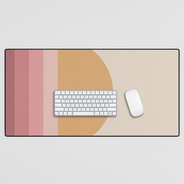 Minimal Retro Sunset Sunrise - Neutral Pink Desk Mat Gallery Image 1