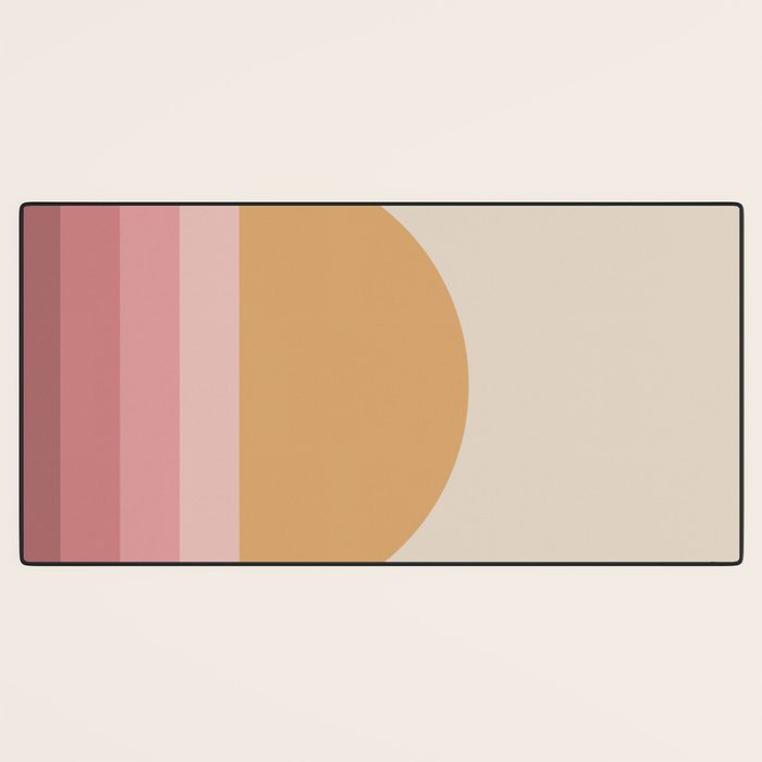 Minimal Retro Sunset Sunrise - Neutral Pink Desk Mat Gallery Image 3