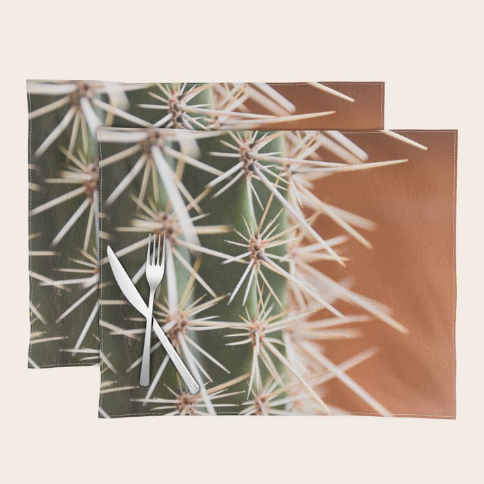 Cactus pattern in Marrakech in the summer - Green, terra cotta mediterranean - Travel Photography Placemat Gallery Image 1