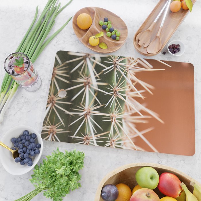 Cactus pattern in Marrakech in the summer - Green, terra cotta mediterranean - Travel Photography Cutting Board Gallery Image 2
