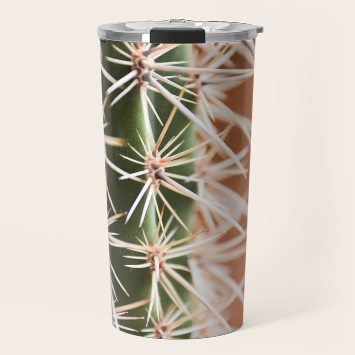 Cactus pattern in Marrakech in the summer - Green, terra cotta mediterranean - Travel Photography Travel Mug Gallery Image 1