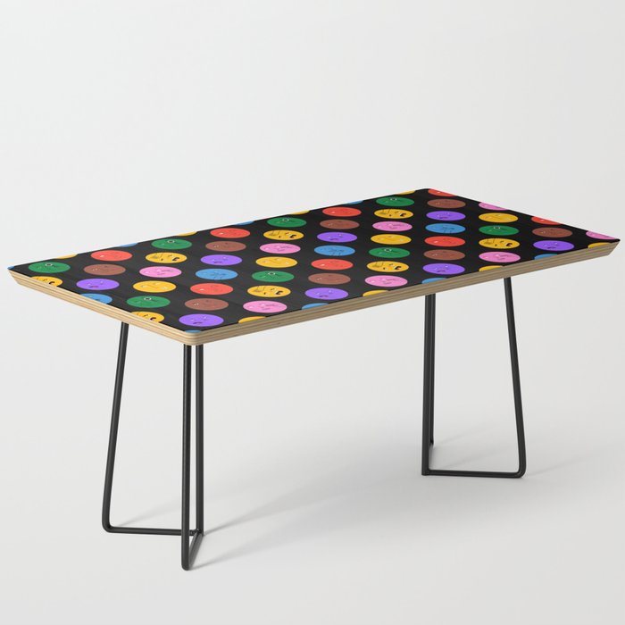 Funny colorful cartoon character face pattern Coffee Table Gallery Image 1