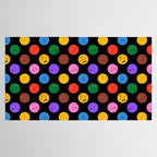Funny colorful cartoon character face pattern Tablecloth Gallery Image 2