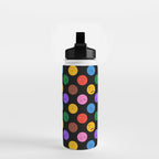 Funny colorful cartoon character face pattern Water Bottle Gallery Image 2