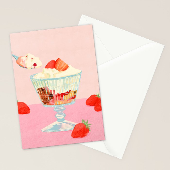 Strawberry Ice Cream Stationery Card Gallery Image 2