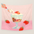 Strawberry Ice Cream Wall Tapestry Gallery Image 4