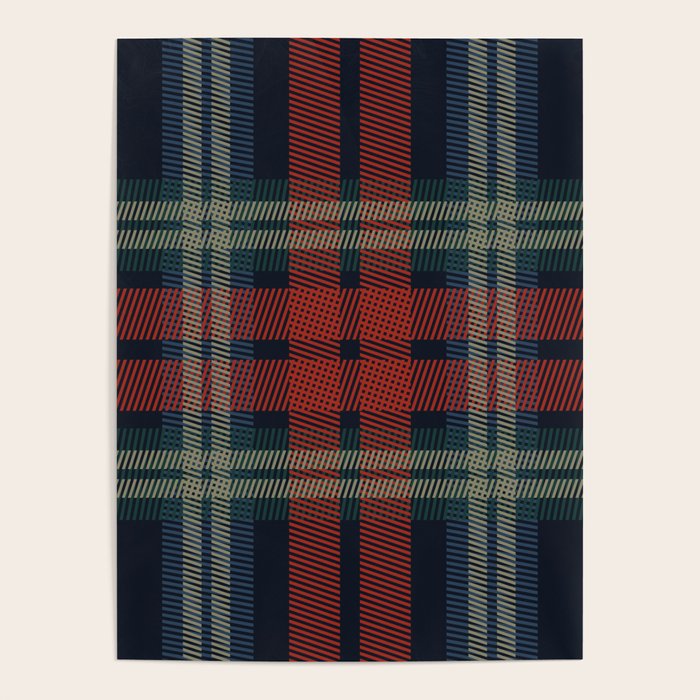 Navy Blue Red Classic Plaid Poster Gallery Image 4