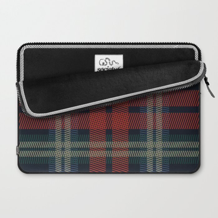 Navy Blue Red Classic Plaid Laptop Sleeve Gallery Image 2