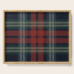 Navy Blue Red Classic Plaid Serving Tray Gallery Image 1