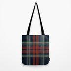 Navy Blue Red Classic Plaid Tote Bag Gallery Image 2