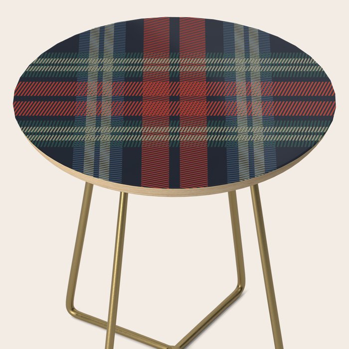 Navy Blue Red Classic Plaid Side Table Gallery Image 2