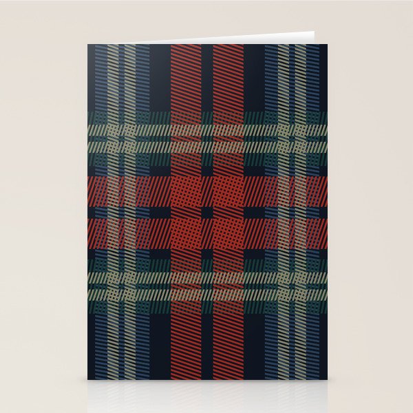 Navy Blue Red Classic Plaid Stationery Card Gallery Image 1