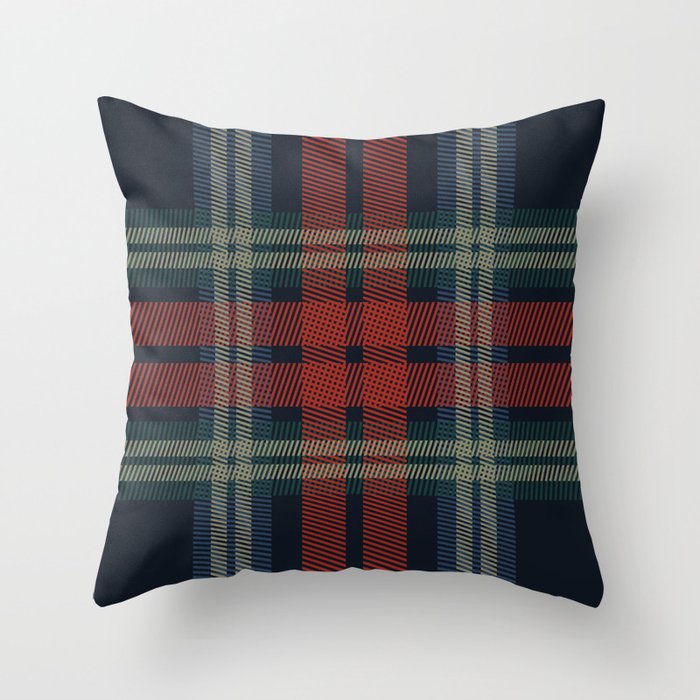 Navy Blue Red Classic Plaid Throw Pillow Gallery Image 6