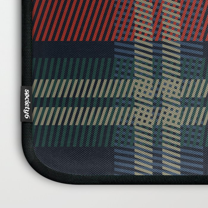 Navy Blue Red Classic Plaid Laptop Sleeve Gallery Image 3