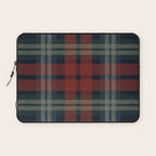 Navy Blue Red Classic Plaid Laptop Sleeve Gallery Image 1