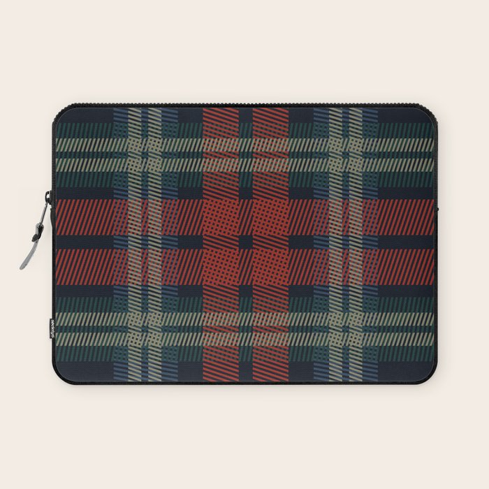 Navy Blue Red Classic Plaid Laptop Sleeve Gallery Image 1
