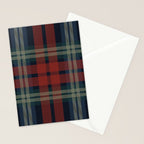 Navy Blue Red Classic Plaid Stationery Card Gallery Image 2