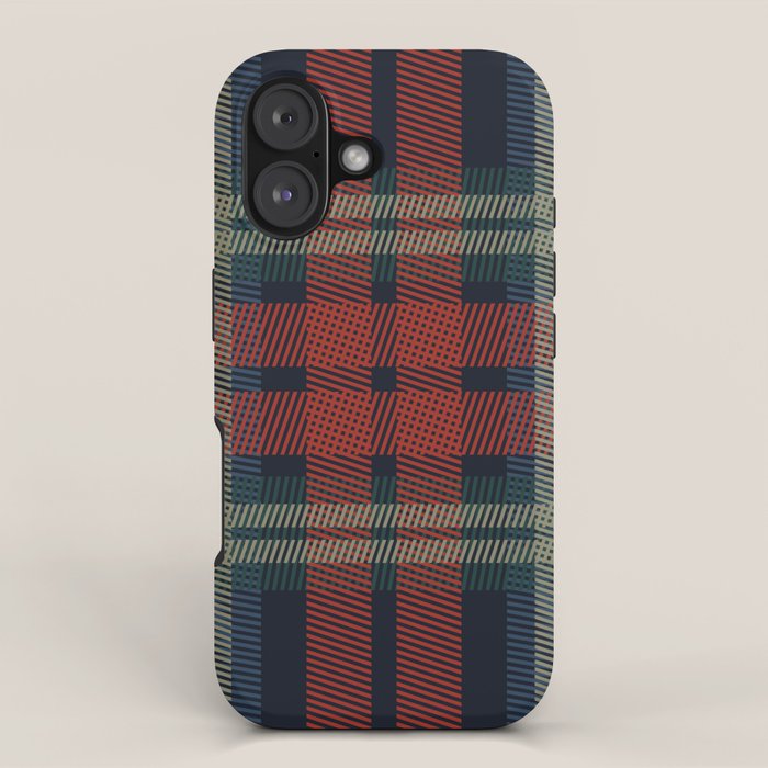 Navy Blue Red Classic Plaid iPhone Case Gallery Image 1