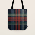 Navy Blue Red Classic Plaid Tote Bag Gallery Image 1