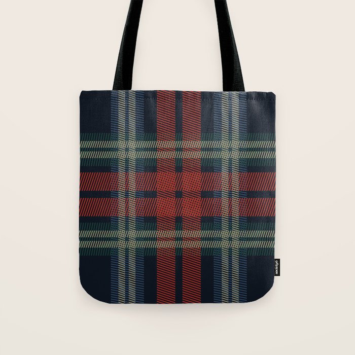 Navy Blue Red Classic Plaid Tote Bag Gallery Image 1