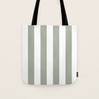 Desert Sage Grey Green Circus Tent Stripe Tote Bag Gallery Image 1