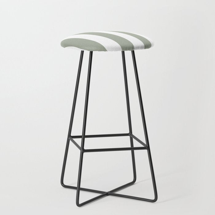 Desert Sage Grey Green Circus Tent Stripe Stool Gallery Image 1