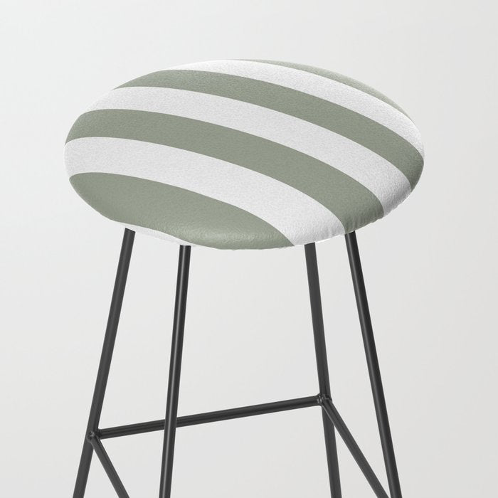 Desert Sage Grey Green Circus Tent Stripe Stool Gallery Image 2