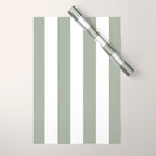 Desert Sage Grey Green Circus Tent Stripe Wrapping Paper Gallery Image 1