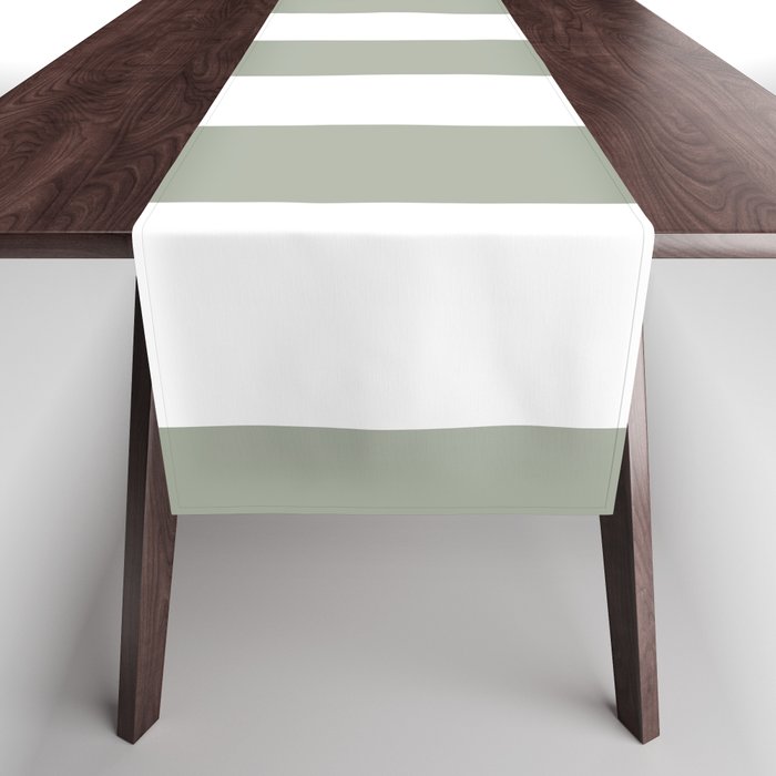 Desert Sage Grey Green Circus Tent Stripe Table Runner Gallery Image 1