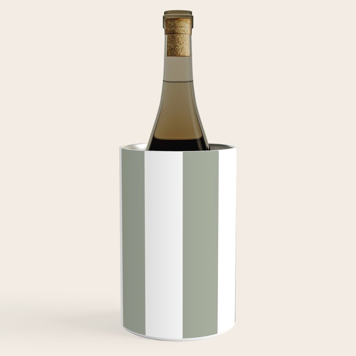 Desert Sage Grey Green Circus Tent Stripe Wine Chiller Gallery Image 3