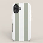 Desert Sage Grey Green Circus Tent Stripe iPhone Case Gallery Image 1