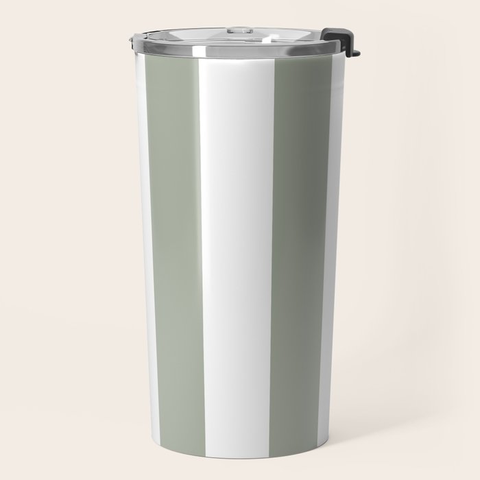 Desert Sage Grey Green Circus Tent Stripe Travel Mug Gallery Image 2