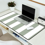 Desert Sage Grey Green Circus Tent Stripe Desk Mat Gallery Image 2